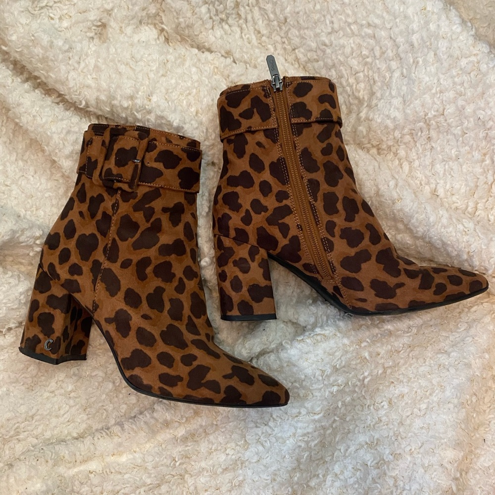 Leopard print booties